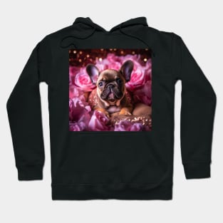 French Bulldog And Roses Hoodie